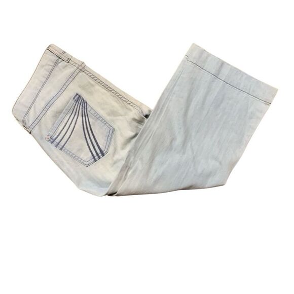 NWT 7 for All Mankind Dojo Crop Capri Wide Leg Light Wash Denim Rigid Jean 25 - Picture 8 of 10